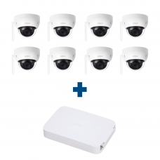 Комплект IP 8 купольных Wi-Fi камер Dahua IPC-HDBW1120EP-W