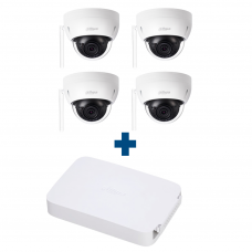 Комплект IP 4 купольные Wi-Fi камеры Dahua IPC-HDBW1120EP-W